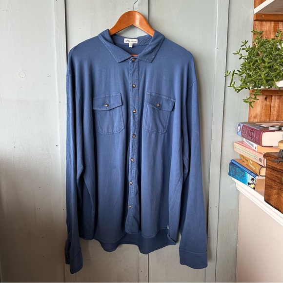 PETER MILLAR CROWN Blue Granite LAVA WASH JERSEY Men's Shirt XL - Picture 5 of 9